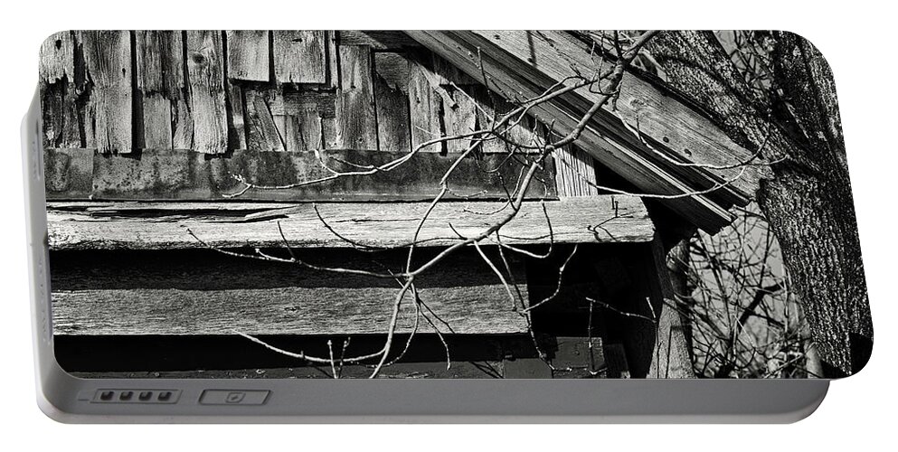 Barn Portable Battery Charger featuring the photograph Rustic Old Shed - Gould City, Michigan USA - by Edward Shotwell