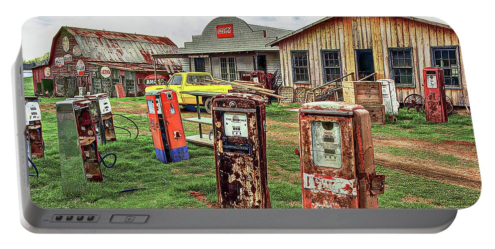 Kentucky Portable Battery Charger featuring the photograph Rusty Gas Pumps, Kentucky Tennessee by Don Schimmel