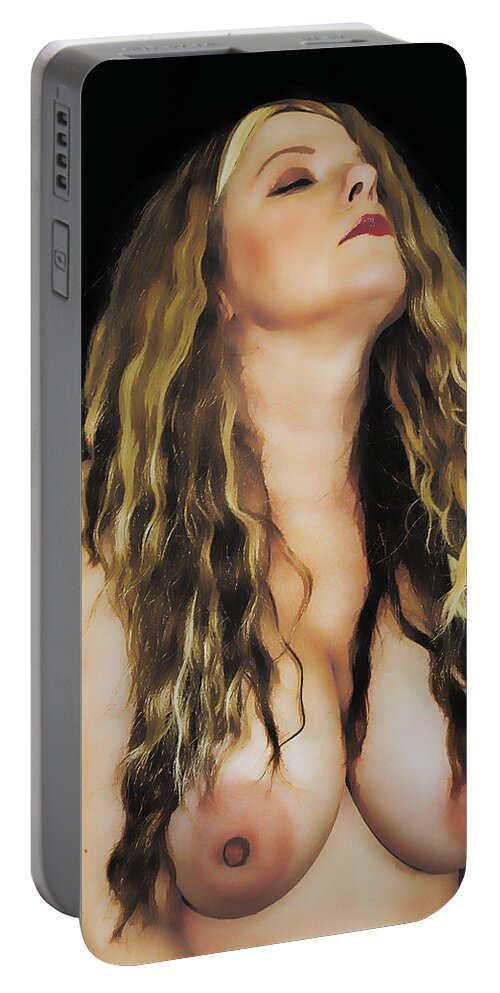 Nude Portable Battery Charger featuring the digital art Ryli 28 by Mark Baranowski