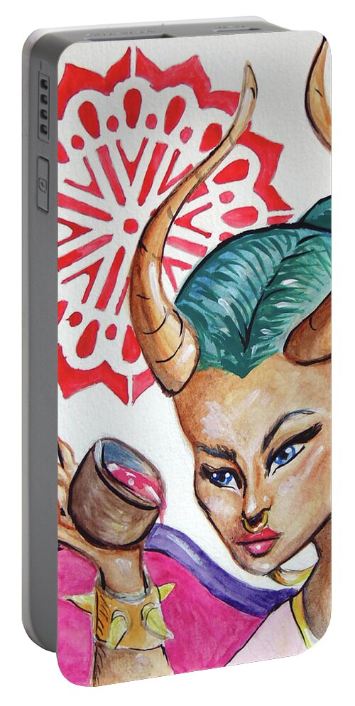  Portable Battery Charger featuring the painting Sacramentum by Loretta Nash