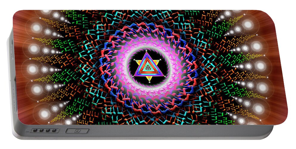 Endre Portable Battery Charger featuring the digital art Sacred Geometry 789 by Endre Balogh