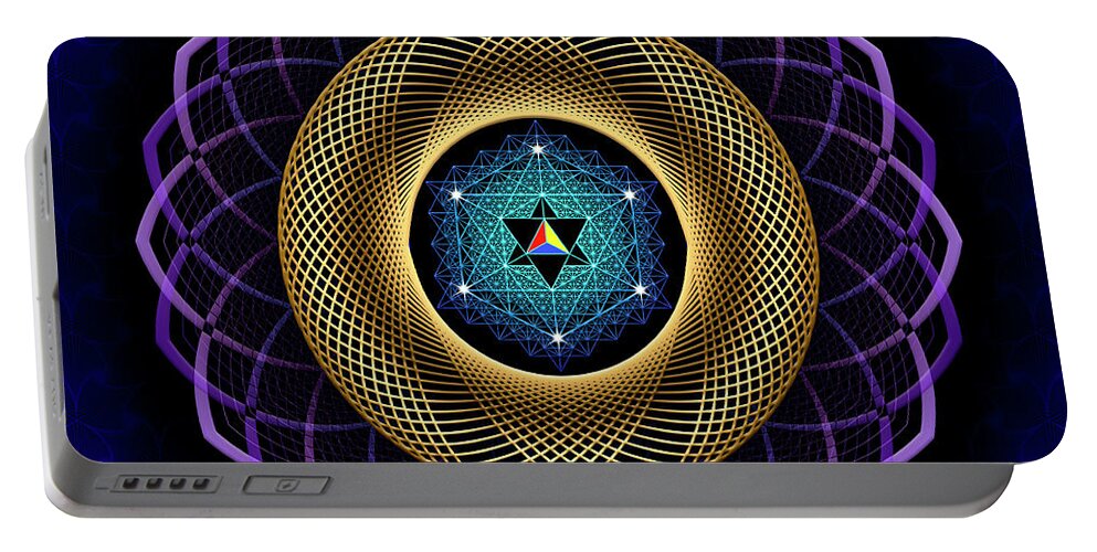 Endre Portable Battery Charger featuring the digital art Sacred Geometry 799 by Endre Balogh