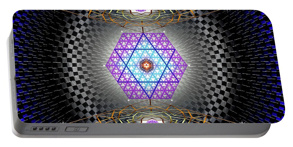 Endre Portable Battery Charger featuring the digital art Sacred Geometry 858 by Endre Balogh