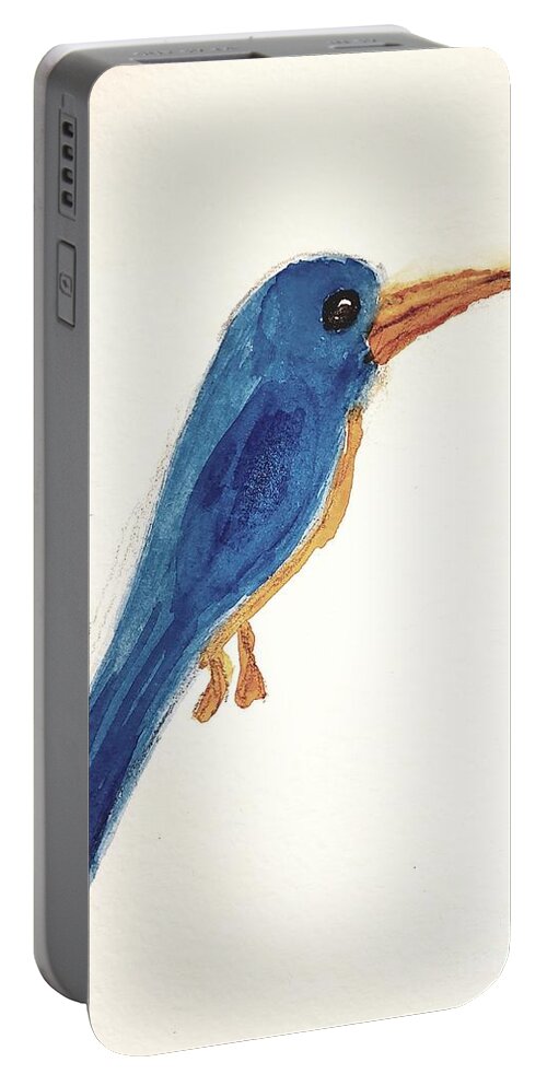  Portable Battery Charger featuring the painting Sacred Hummingbird by Margaret Welsh Willowsilk
