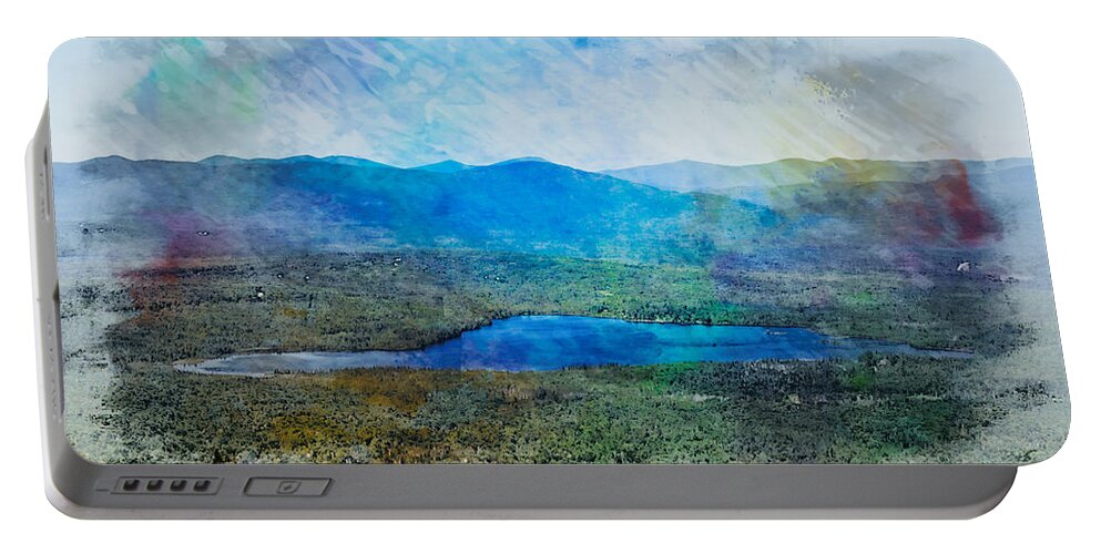 Lake Portable Battery Charger featuring the digital art Saddleback Lake Rangeley Maine by Russel Considine