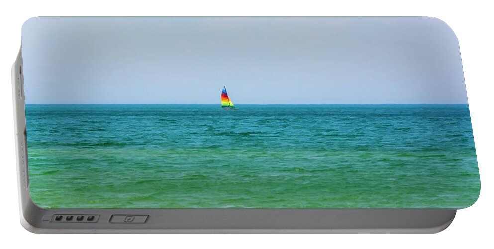 Port Crescent State Park Portable Battery Charger featuring the photograph Sailing at Port Crescent State Park Michigan by LeeAnn McLaneGoetz McLaneGoetzStudioLLCcom