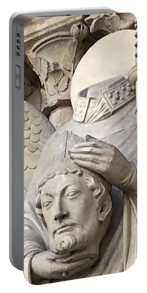 Statue Portable Battery Charger featuring the photograph Saint Denis at Notre Dame by Lee Darnell