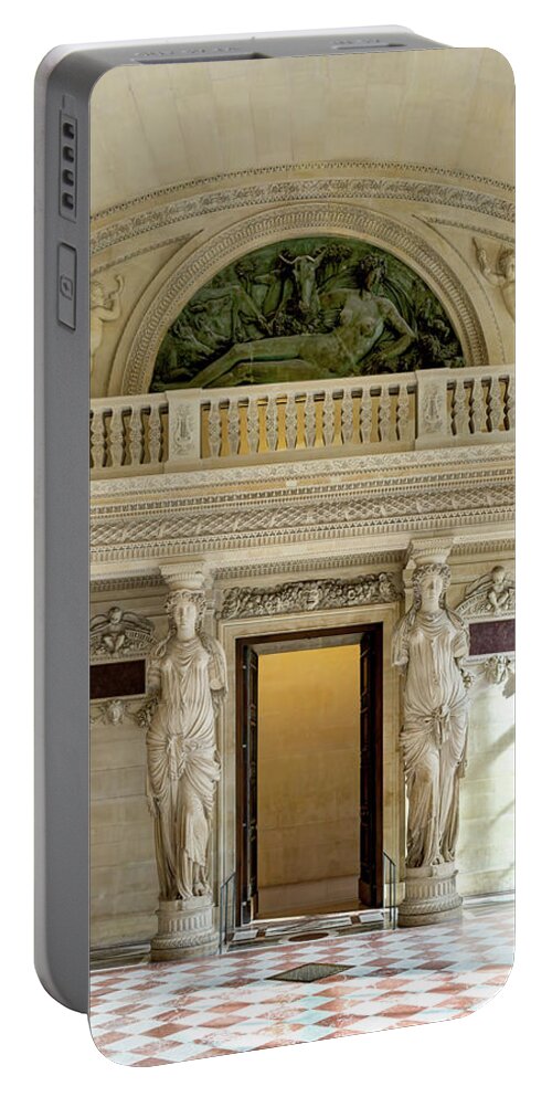 Room Of The Caryatids Louvre Paris Portable Battery Charger featuring the photograph Salle des Caryatides Louvre Paris 01 by Weston Westmoreland