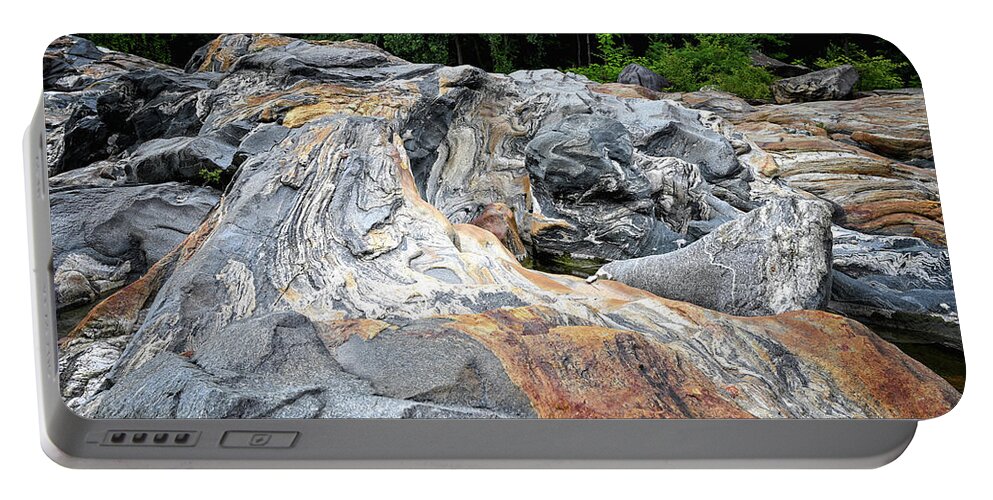 Salmon Portable Battery Charger featuring the photograph Salmon Falls Swirl by Steven Nelson