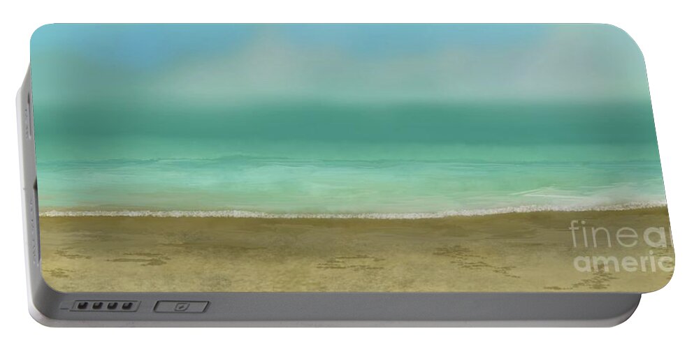 Beach Portable Battery Charger featuring the digital art Salt Air Over There. by Julie Grimshaw