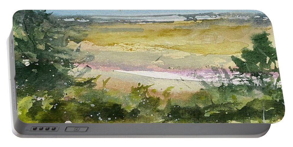  Beach Portable Battery Charger featuring the painting Salt Marsh 2 by Kellie Chasse