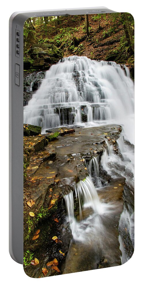 Waterfall Portable Battery Charger featuring the photograph Salt Springs Waterfall by Christina Rollo