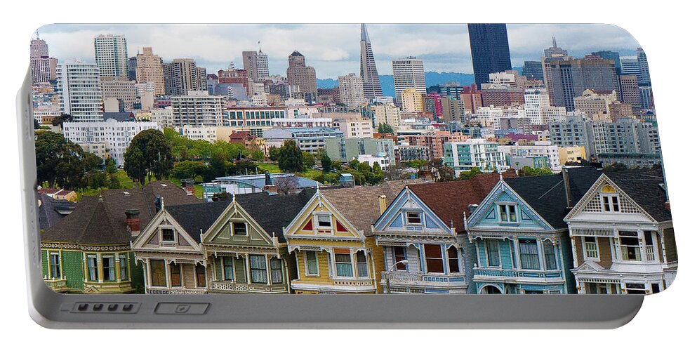 San Francisco Houses Portable Battery Charger featuring the photograph San Francisco Old and New by David Morehead
