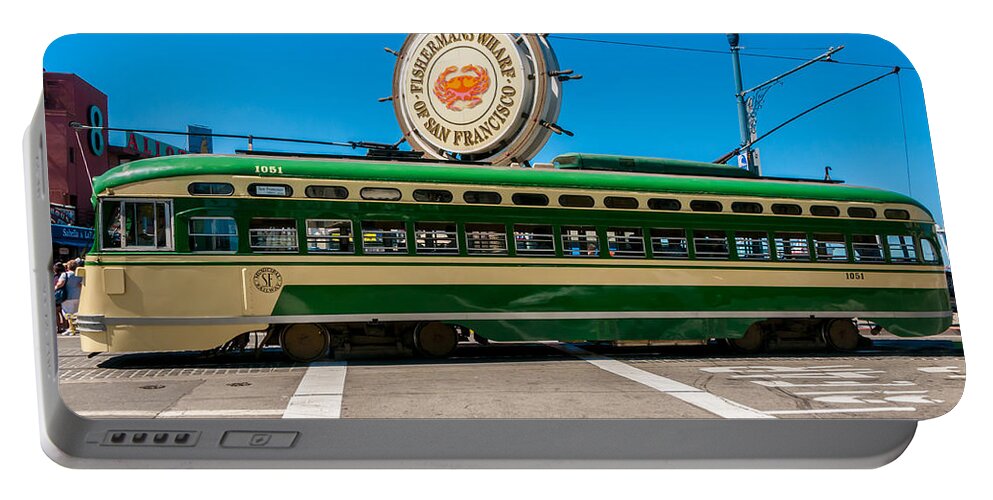 1051 Portable Battery Charger featuring the photograph San Francisco Streetcar 1051 by Anthony Sacco