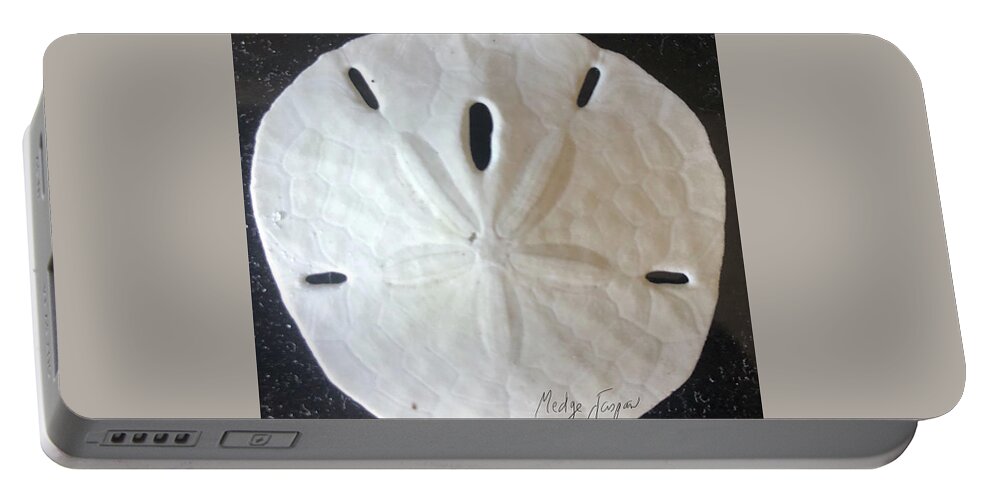 Sand Dollar Portable Battery Charger featuring the photograph Sand Dollar by Medge Jaspan