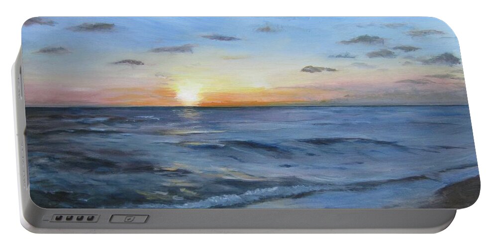 Painting Portable Battery Charger featuring the painting Sanibel Sunset by Paula Pagliughi