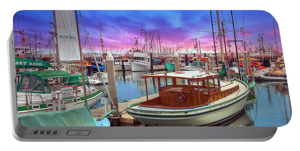 Santa Barbara Defines Luxury Living And Service On The American Portable Battery Charger featuring the photograph Santa Barbara Marina Boats by David Zanzinger