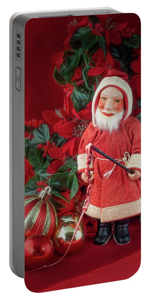 Santa Portable Battery Charger featuring the photograph Santa With Baubles by Cordia Murphy