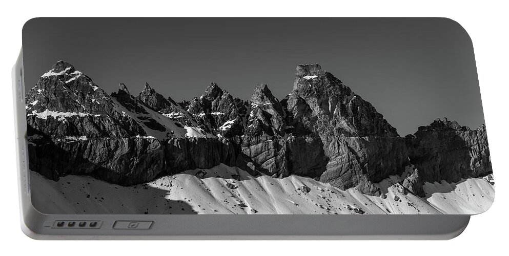 Panorama Portable Battery Charger featuring the photograph Sardona Tschingelhoerner by Stan Weyler