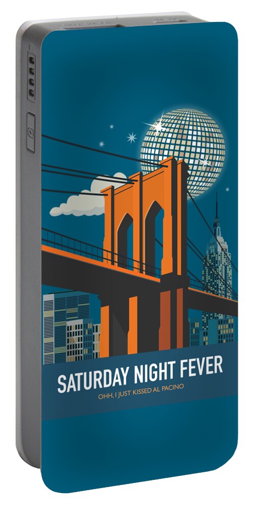 Movie Poster Portable Battery Charger featuring the digital art Saturday Night Fever - Alternative Movie Poster by Movie Poster Boy