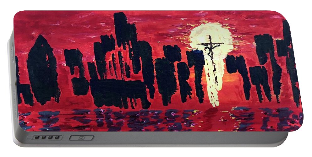 Dawn Portable Battery Charger featuring the painting Scape by Bethany Beeler