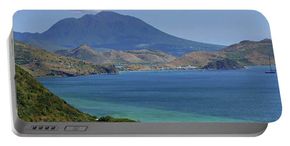 Blue Portable Battery Charger featuring the photograph Scenic Frigate Bay, St Kitts by On da Raks