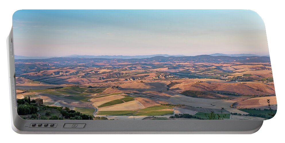 Europe Portable Battery Charger featuring the photograph Scenic Tuscany landscape at sunset, Italy by Eleni Kouri