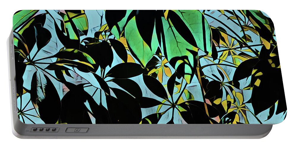 Plant Portable Battery Charger featuring the photograph Schefflera by Tim Nyberg