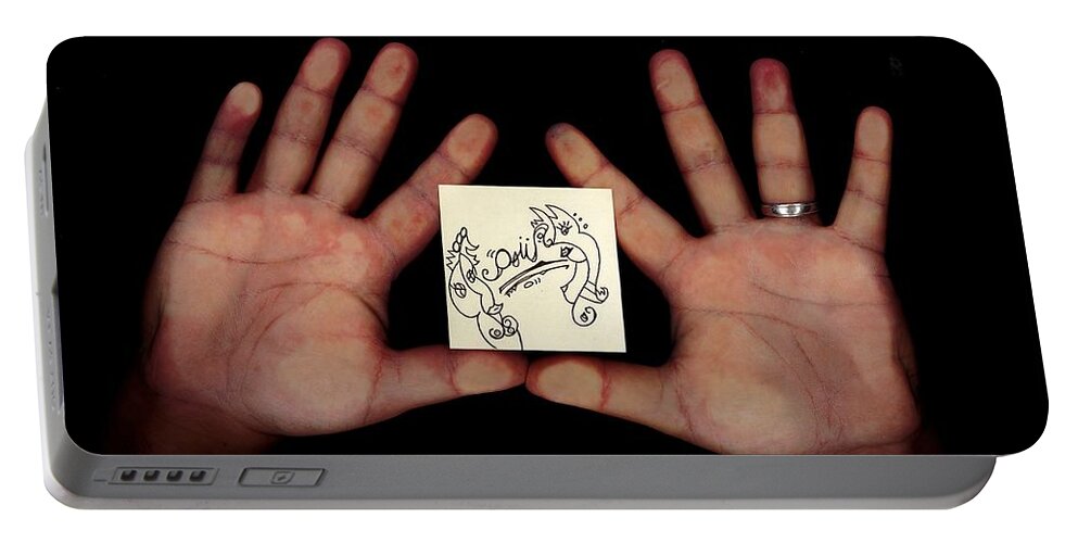 Automatic Drawing Portable Battery Charger featuring the digital art Scribble #1 by Gustavo Ramirez