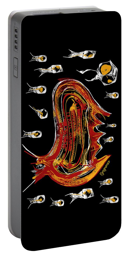 Sea Portable Battery Charger featuring the digital art Sea life by Ljev Rjadcenko