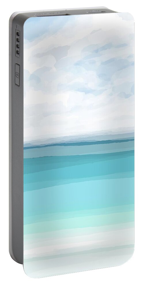 Ocean Portable Battery Charger featuring the digital art Sea View 282 Turquoise Ocean by Lucie Dumas
