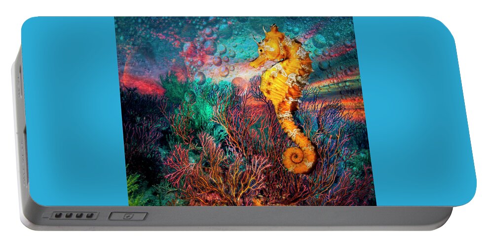 Animals Portable Battery Charger featuring the photograph Seahorse at the Reef by Debra and Dave Vanderlaan