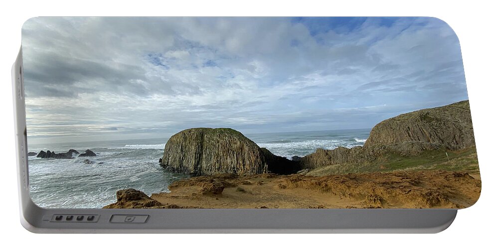 Seal Rock Portable Battery Charger featuring the painting Seal Rock, Oregon by Jeanette French