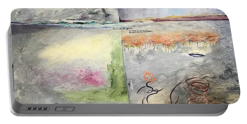 Seasons Portable Battery Charger featuring the painting Seasons by Deborah Naves