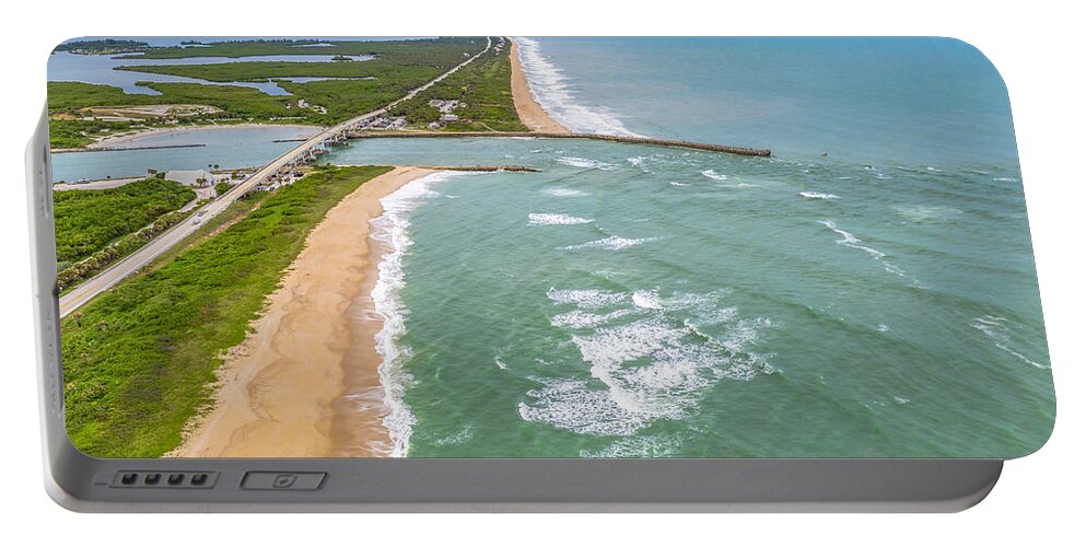 Sebastian Inlet Portable Battery Charger featuring the photograph Sebastian Inlet by Veterans Aerial Media LLC