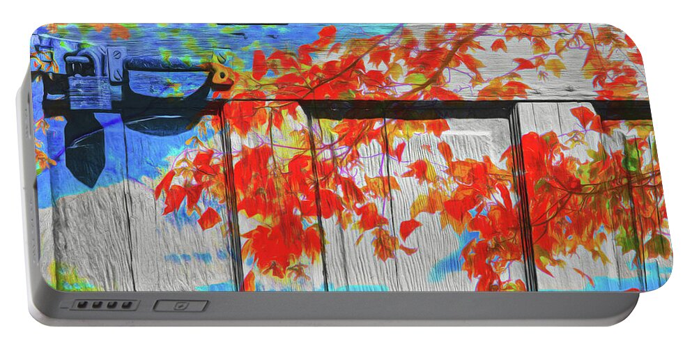 Decorative Door Portable Battery Charger featuring the digital art Secret Garden by Kevin Lane