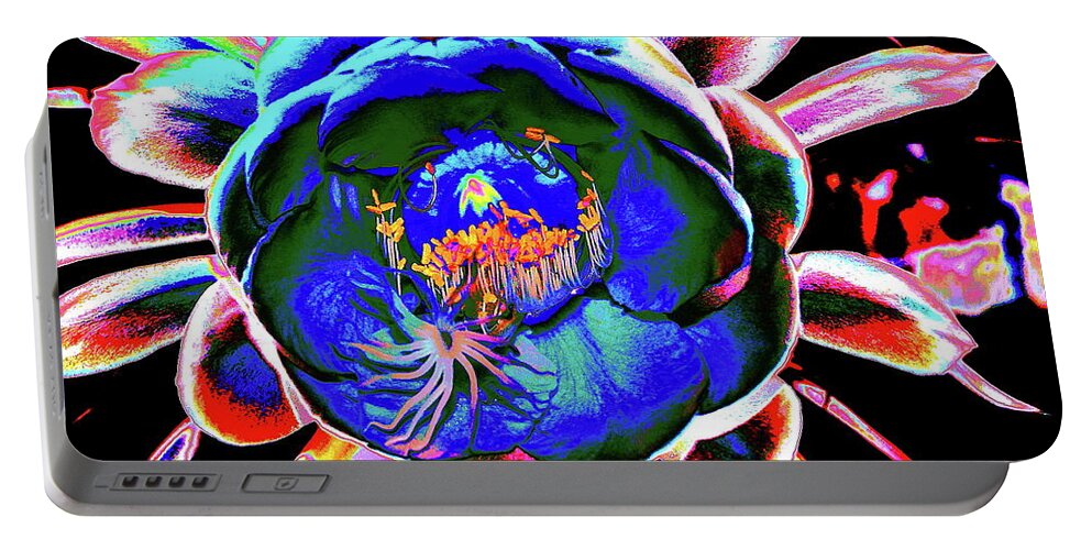 Flower Portable Battery Charger featuring the digital art Secret World by Larry Beat