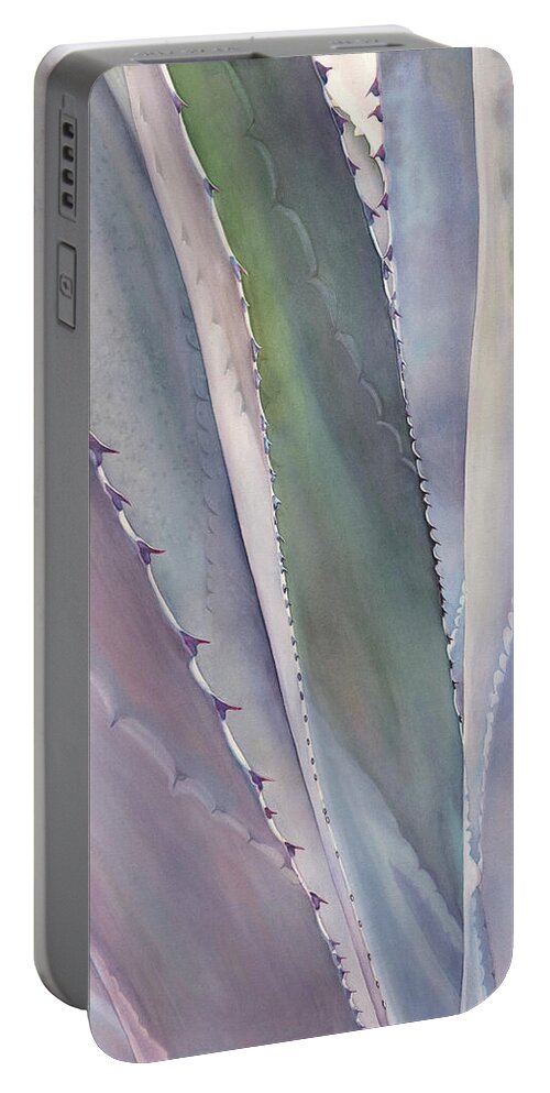 Original Framed Watercolor Painting Portable Battery Charger featuring the painting Sedona Agave #1 by Sandy Haight