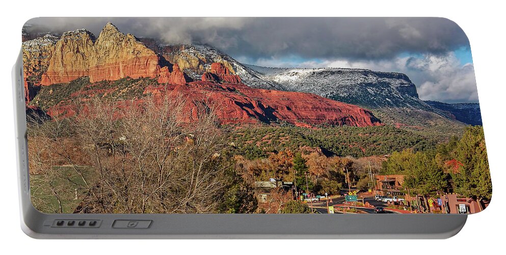Sedona Portable Battery Charger featuring the photograph Sedona in Winter by Al Judge