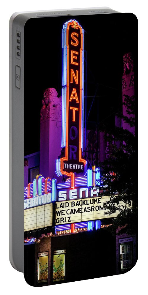Chico Portable Battery Charger featuring the photograph Senater Movie theater by Ron Roberts