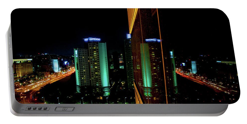 Photo Portable Battery Charger featuring the photograph Seoul Reflection by Anthony M Davis