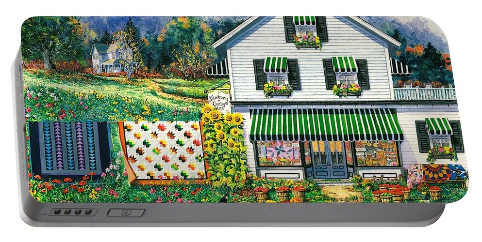Country Store Awnings Portable Battery Charger featuring the painting September Gold by Diane Phalen