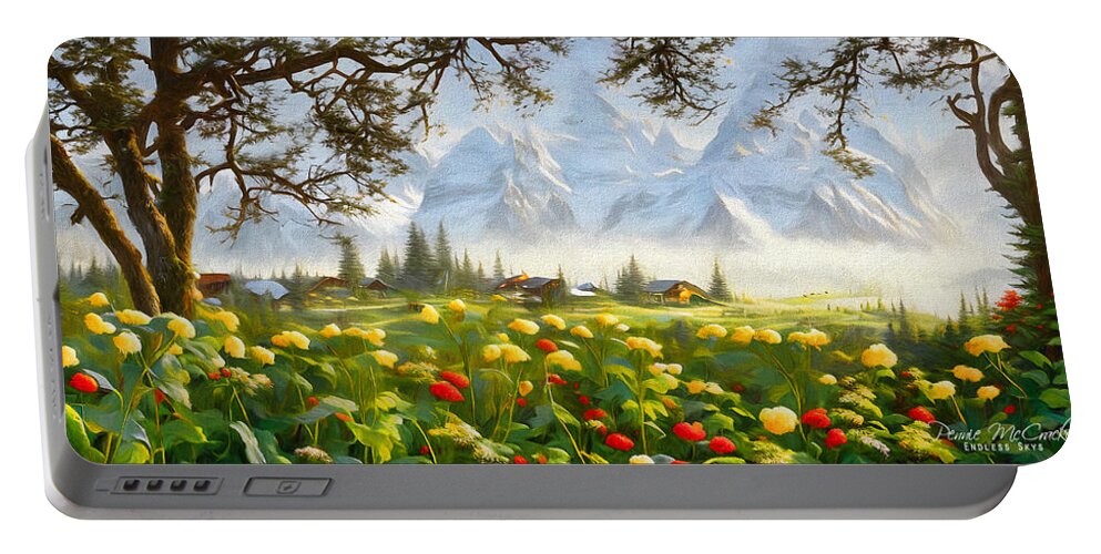 Cabins And Cottages Portable Battery Charger featuring the digital art Serenity by Pennie McCracken