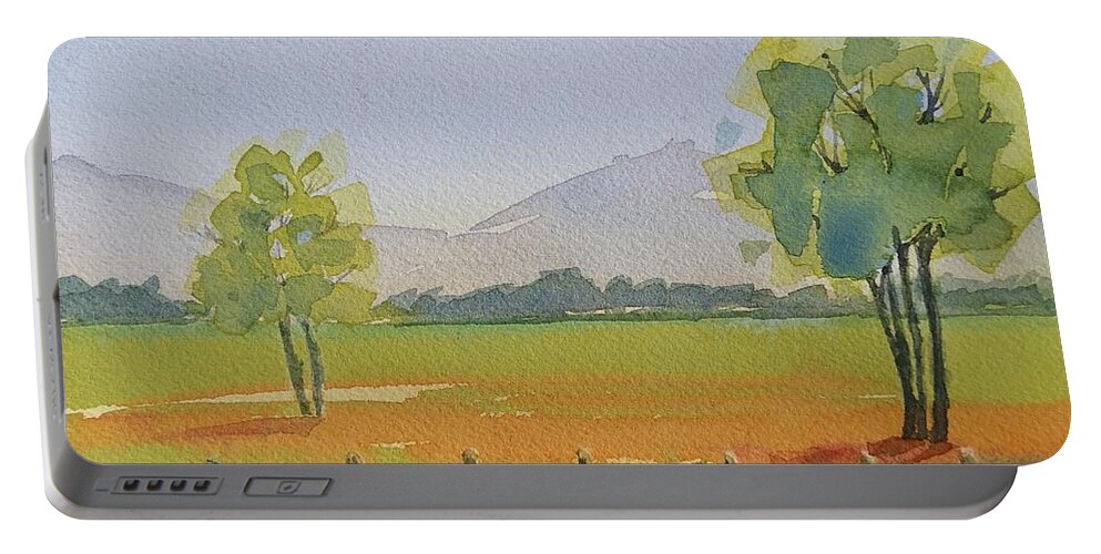 Landscape Portable Battery Charger featuring the painting Serenity by Sheila Romard