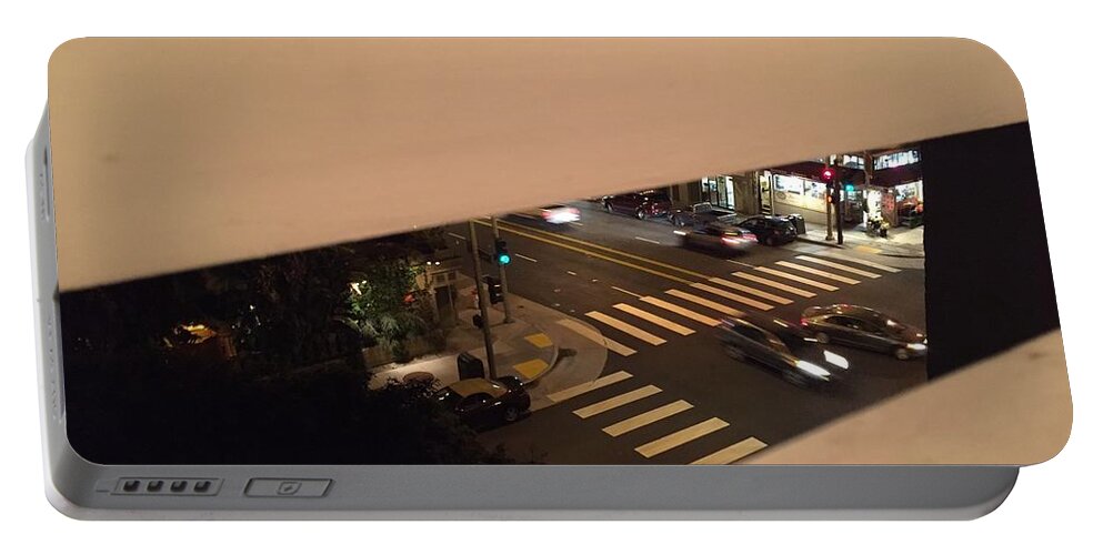  Portable Battery Charger featuring the photograph SF window peak by Mary Kobet