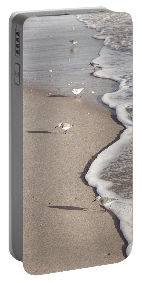 Clouds Portable Battery Charger featuring the photograph Shadows in the Beachhouse Sand by Debra and Dave Vanderlaan
