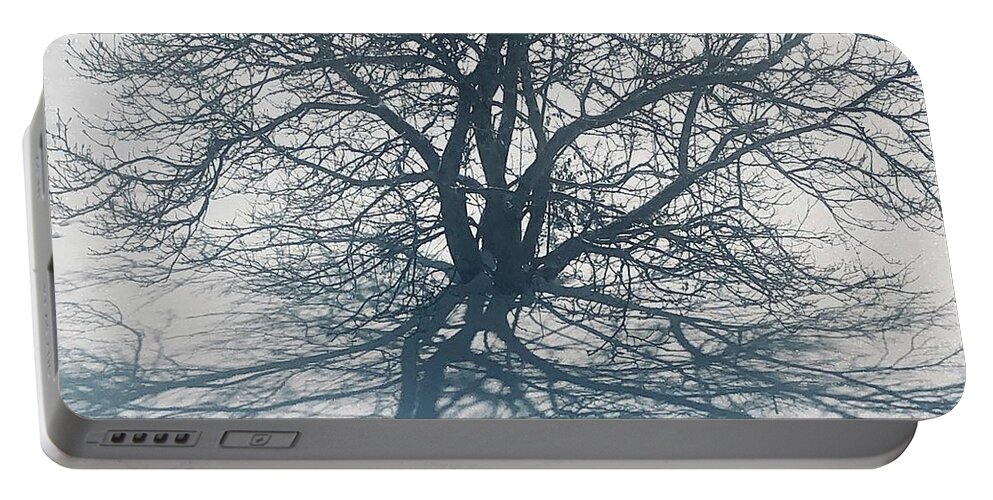 Snow Portable Battery Charger featuring the photograph Shadows in the Snow 1 by Barry Jones