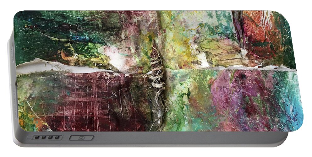 Abstract Art Portable Battery Charger featuring the painting Shamanic by Rodney Frederickson
