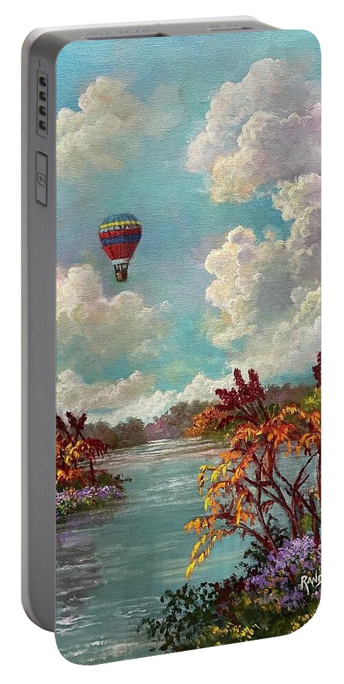 Sharing Portable Battery Charger featuring the painting Sharing The Vision by Rand Burns