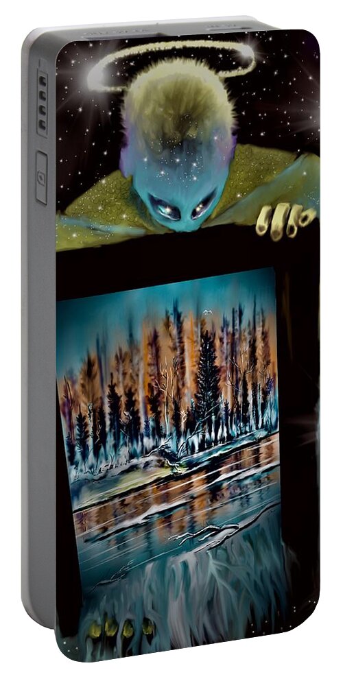 Water Portable Battery Charger featuring the digital art Sharing the Water by Darren Cannell